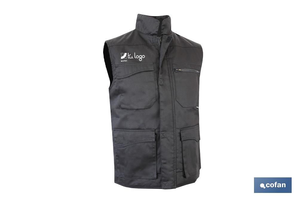 Multi Pocket Body Warmer | Quilted | Colt Model | Composition: 65% Polyester & 35% Cotton | Black - Cofan